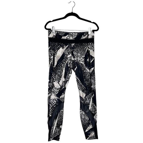 Lululemon Inspire Tight II Mesh Leggings Static Mist Women's Black White Size 6 - Picture 2 of 5